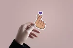 Finger heart K-Pop | Premium Quality Matt Vinyl Sticker