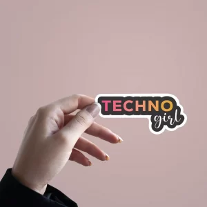 Techno Girl | Premium Quality Matt Vinyl Sticker