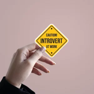 Caution INTROVERT At Work | Premium Quality Matt Vinyl Sticker