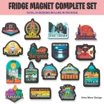 NIVARA 35 Unique Fridge Magnet Of Indian State Souvenir Wooden MDF Gift Classic Collection